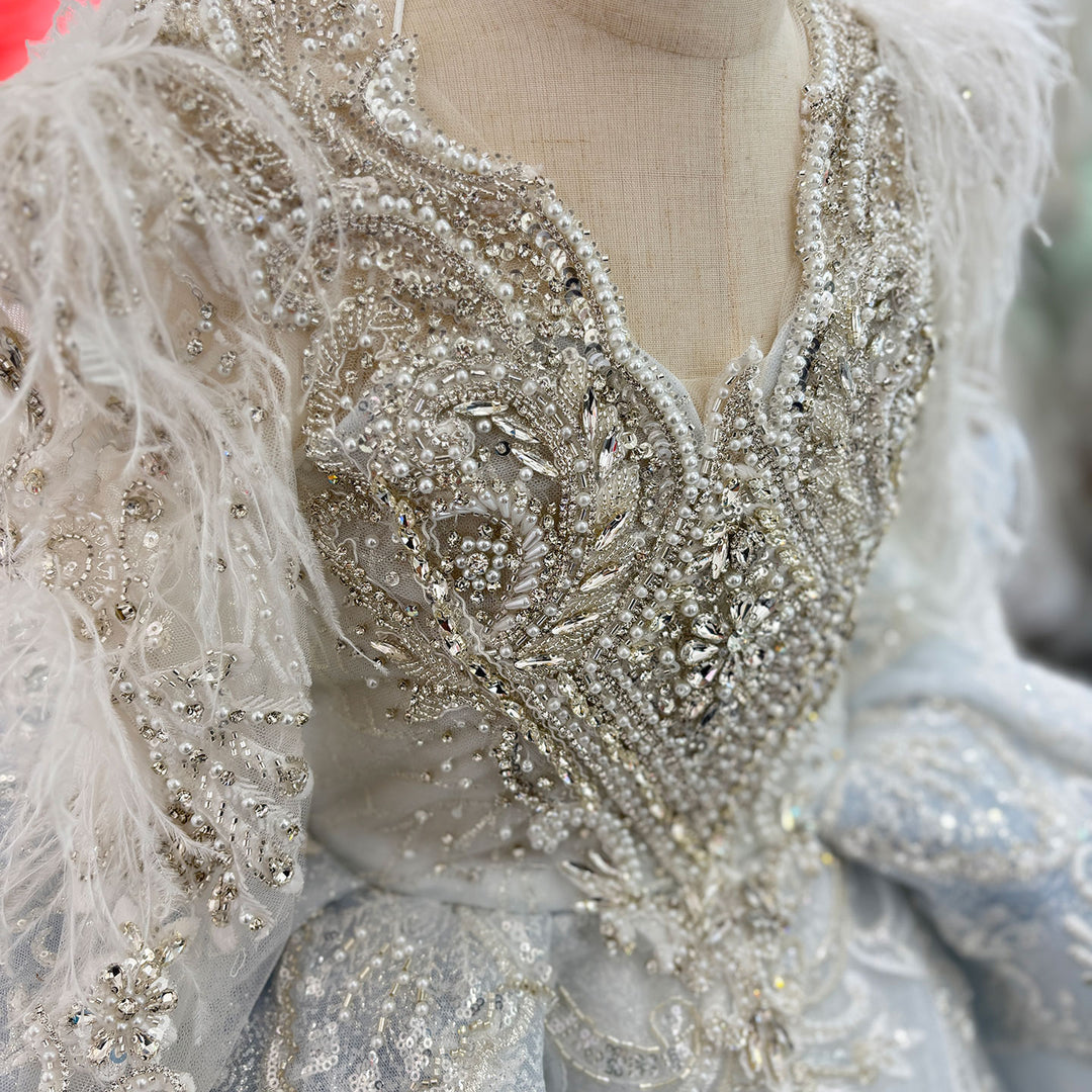 Luxury Princess Girl Wedding Dress for Wedding Birthday Party J066