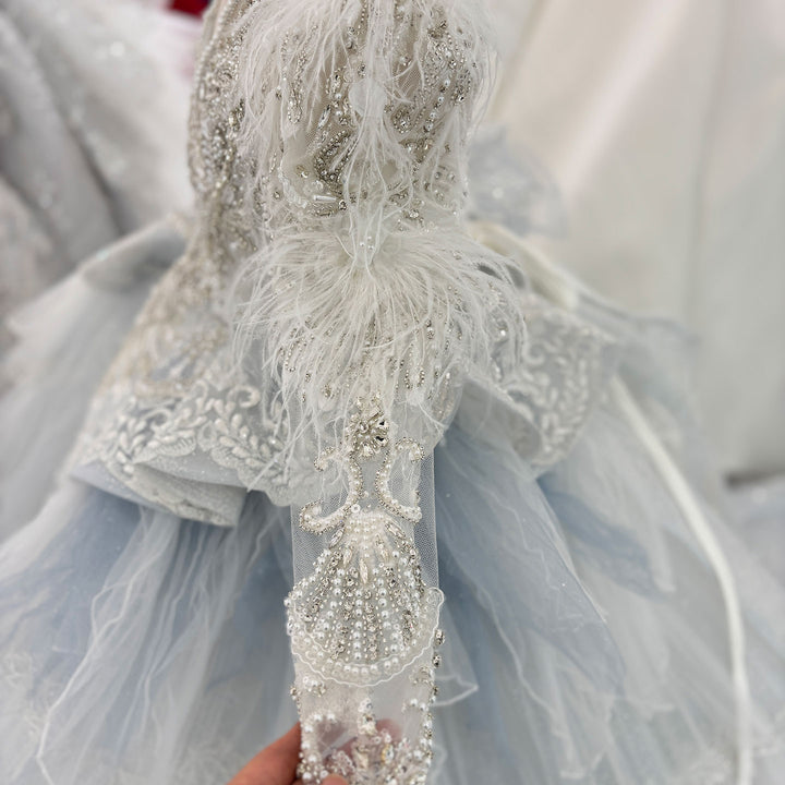 Luxury Princess Girl Wedding Dress for Wedding Birthday Party J066