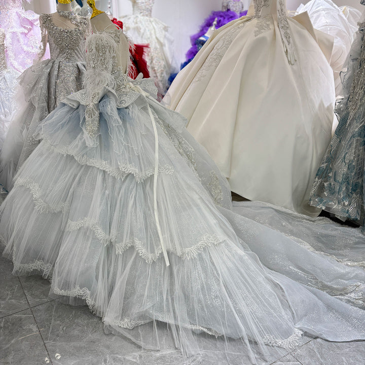 Luxury Princess Girl Wedding Dress for Wedding Birthday Party J066