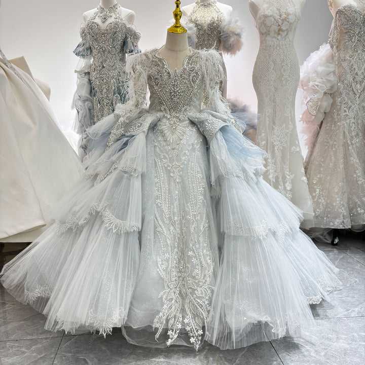 Luxury Princess Girl Wedding Dress for Wedding Birthday Party J066