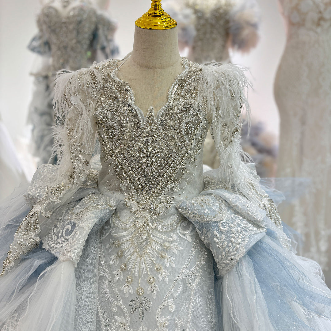 Luxury Princess Girl Wedding Dress for Wedding Birthday Party J066 DreamyVow Luxury Princess Girl Wedding Dress for Wedding Birthday Party J066 DreamyVow