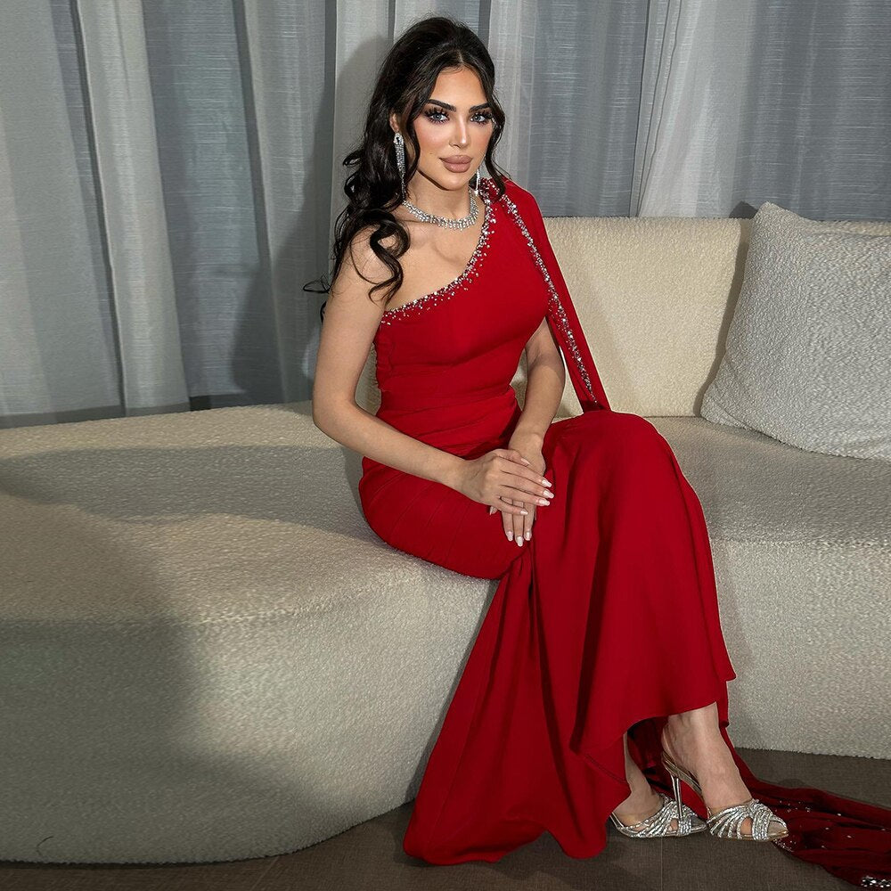 Burgundy Evening Dress with Cape Sleeve Luxury Party Gowns SS384 Burgundy Evening Dress with Cape Sleeve Luxury Party Gowns SS384