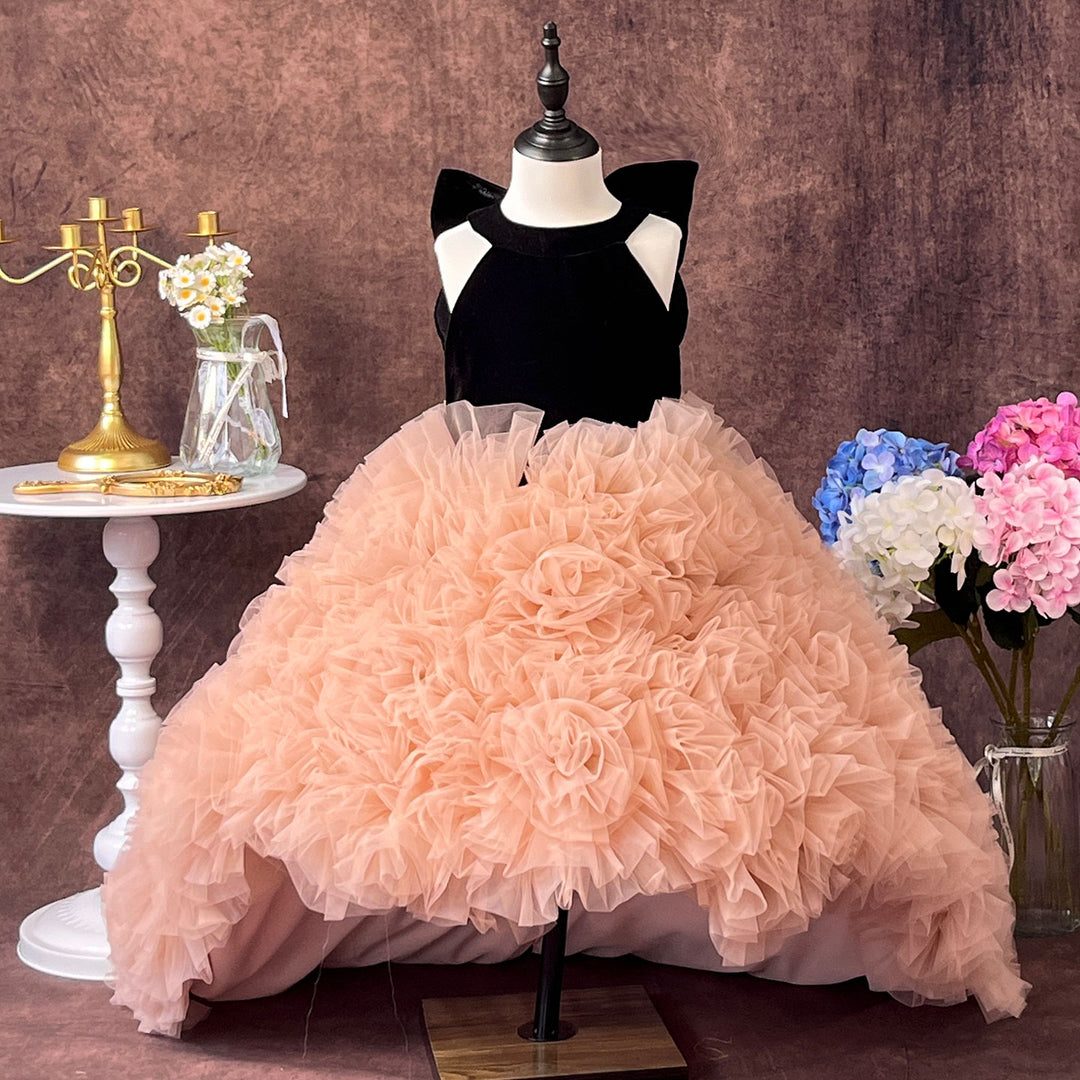 Pink Flower Girl Dress for Birthday Wedding Party Photoshoot J583