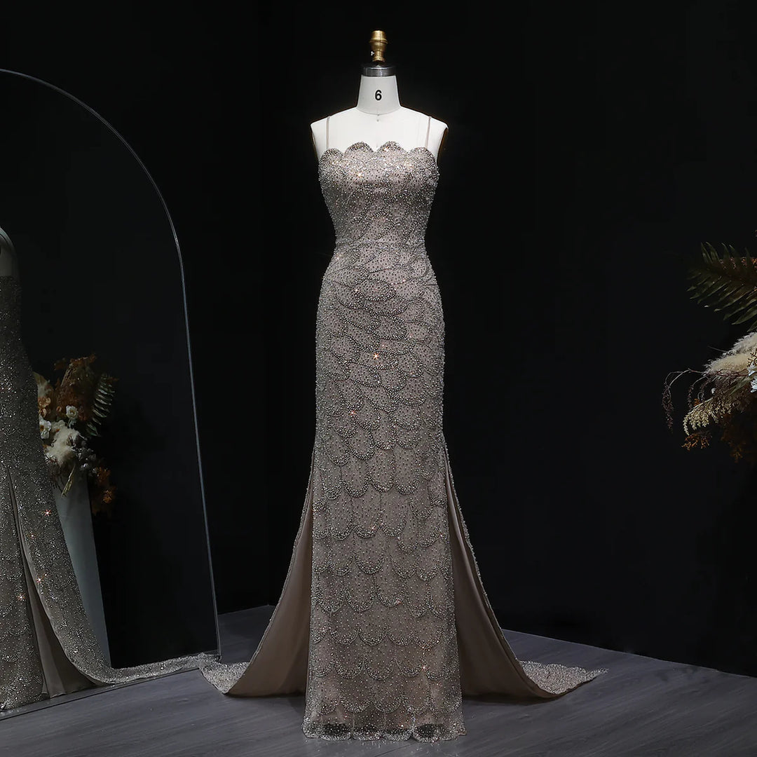 Elegant Emerald Green Strapless Evening Dress SS601