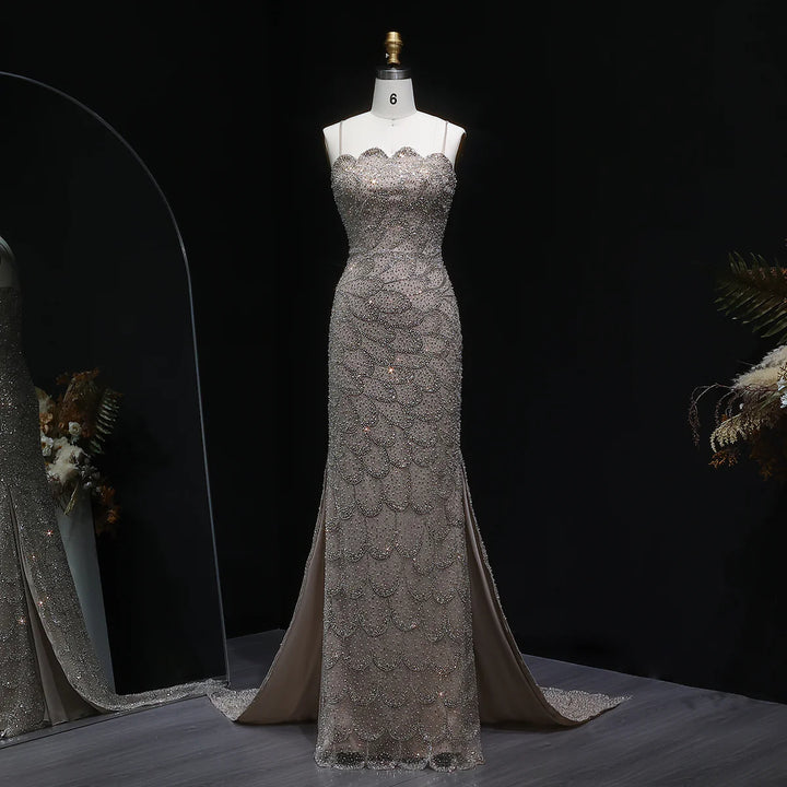 Elegant Emerald Green Strapless Evening Dress SS601