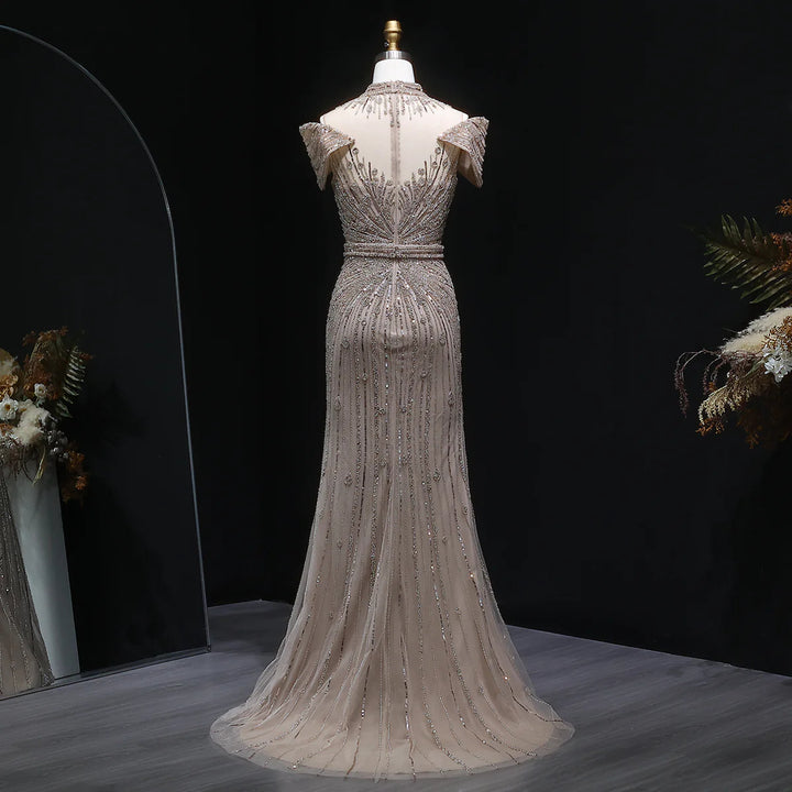 Luxury Beaded Off-Shoulder Formal Dress SS109