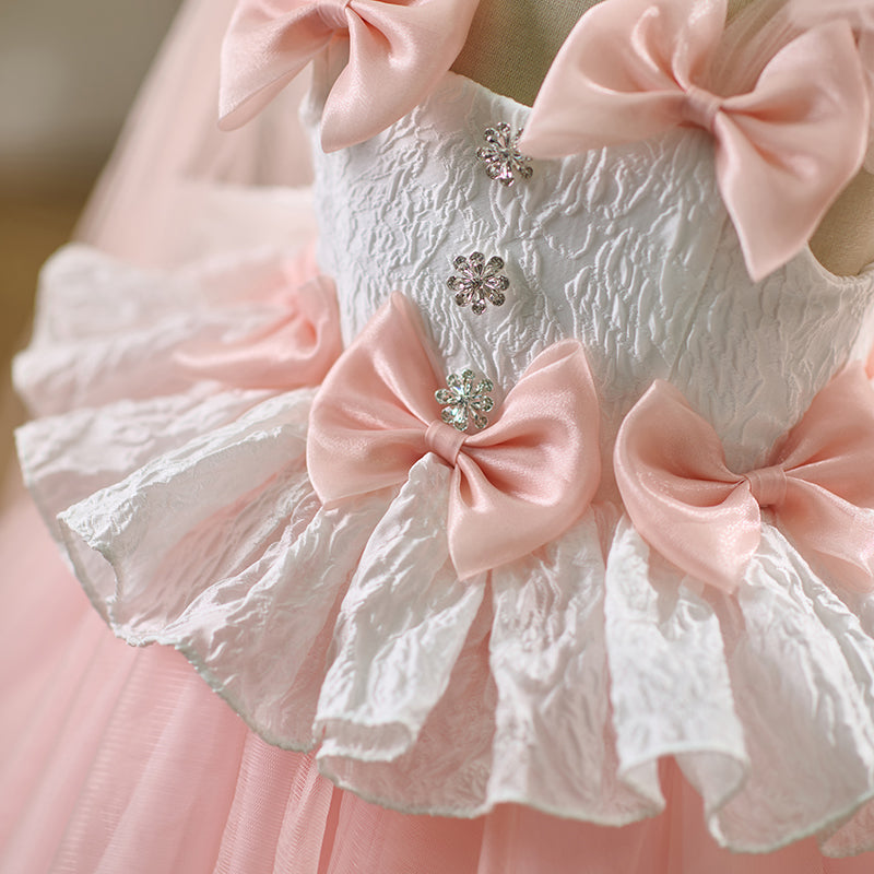 Pink Flower Girl Dress for Toddler Birthday Wedding Party D114