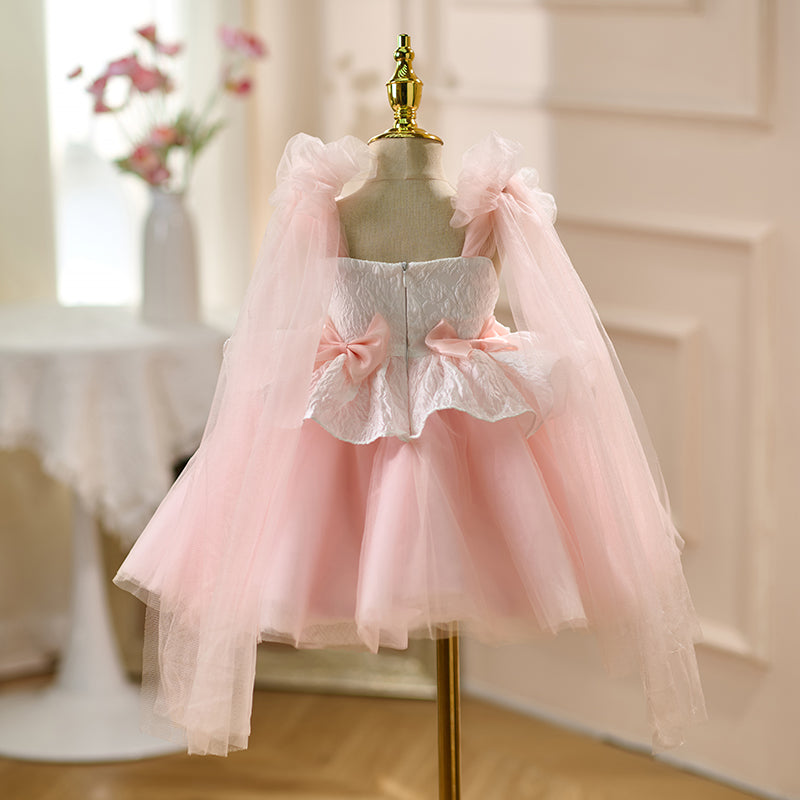 Pink Flower Girl Dress for Toddler Birthday Wedding Party D114