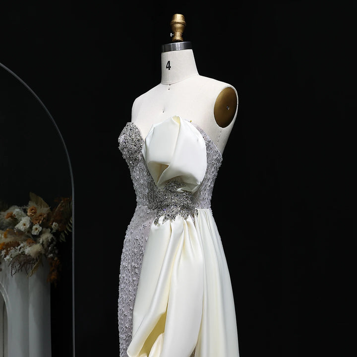 Elegant Overskirt Evening Dress with Sparkling Crystals SS617