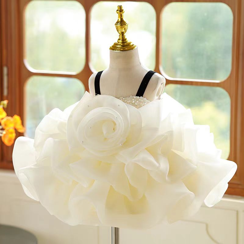 beige flower girl dress 34 Cute Flower Girl Dresses That Are Too Adorable for Words