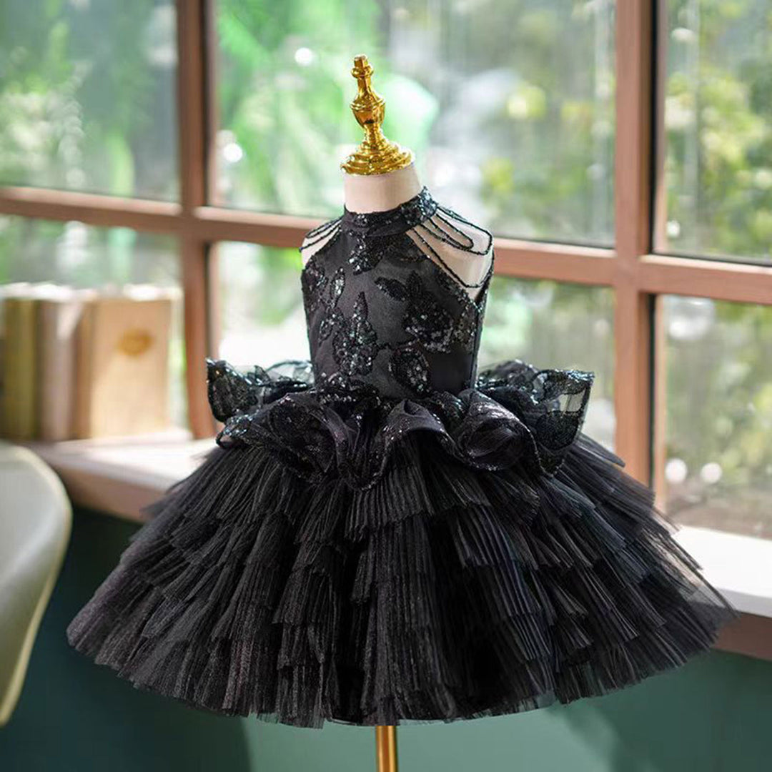 Black Girl Dress for Kids 1st Birthday Party Holiday Gown J451 Black Girl Dress for Kids 1st Birthday Party Holiday Gown J451