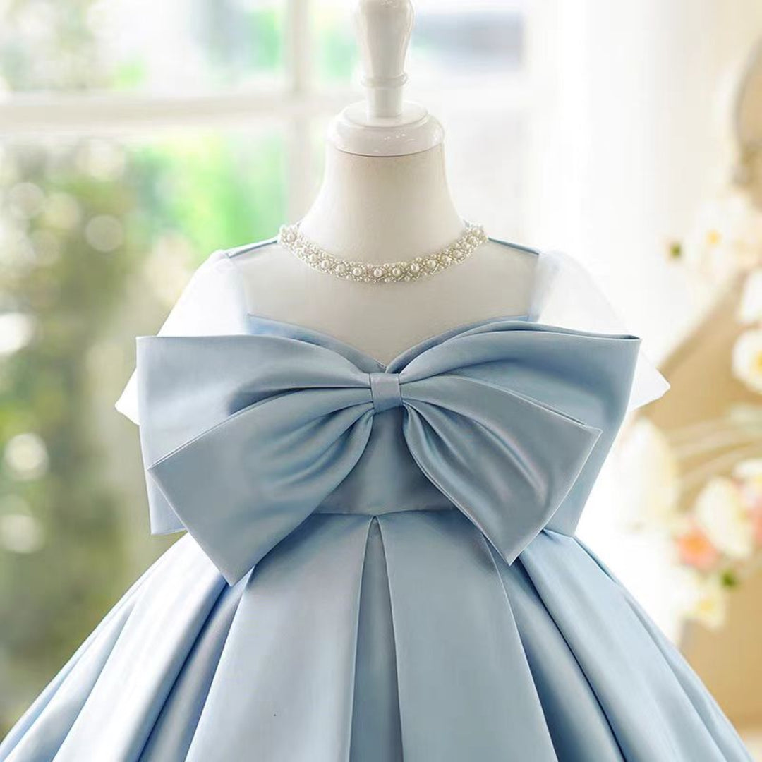 bluegirl dress Blue Girl Pearls Kids 1st Toddler Birthday Party Holiday Prom Gown J766 Blue / child-10 or special occasion Blue Girl Dress Birthday Party