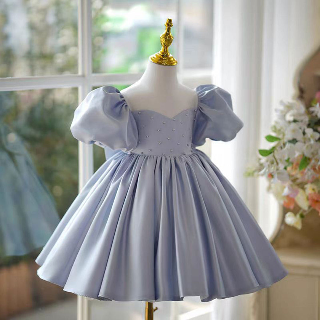 Blue Girl Dress Pearls Kids 1st Toddler Birthday Party Holiday Prom Gown J766 Blue / child-10 Blue Girl Dress Pearls Kids 1st Toddler Birthday Party Holiday Prom Gown J766 Blue / child-10