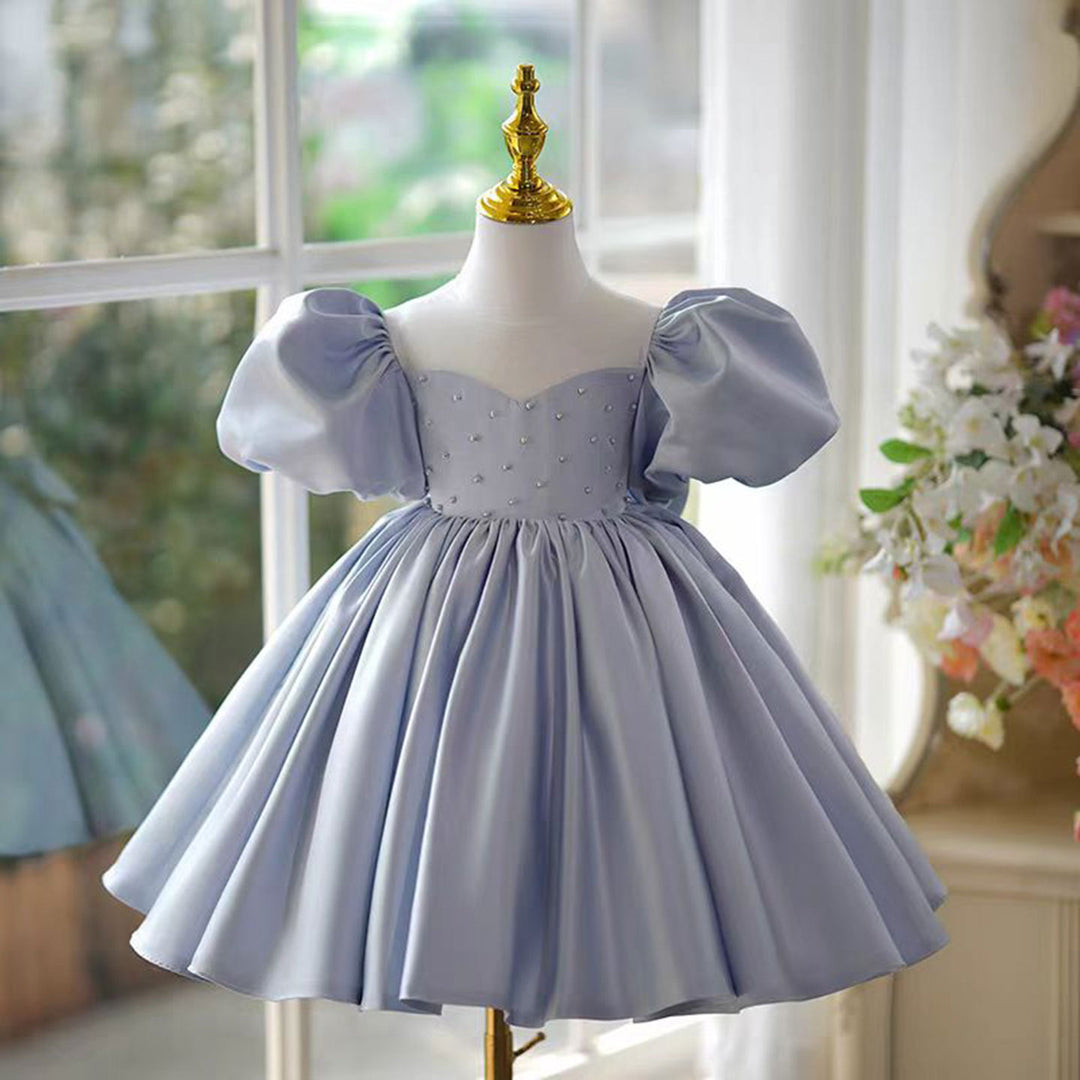 Blue Girl Dress Pearls Kids 1st Toddler Birthday Party Holiday Prom Gown J766 Blue / child-8 Blue Girl Dress Pearls Kids 1st Toddler Birthday Party Holiday Prom Gown J766 Blue / child-8