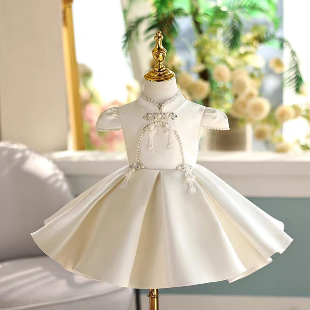 beige birthday dress A Line Beige Short Dress Homecoming Dress Birthday Outfit J9443
