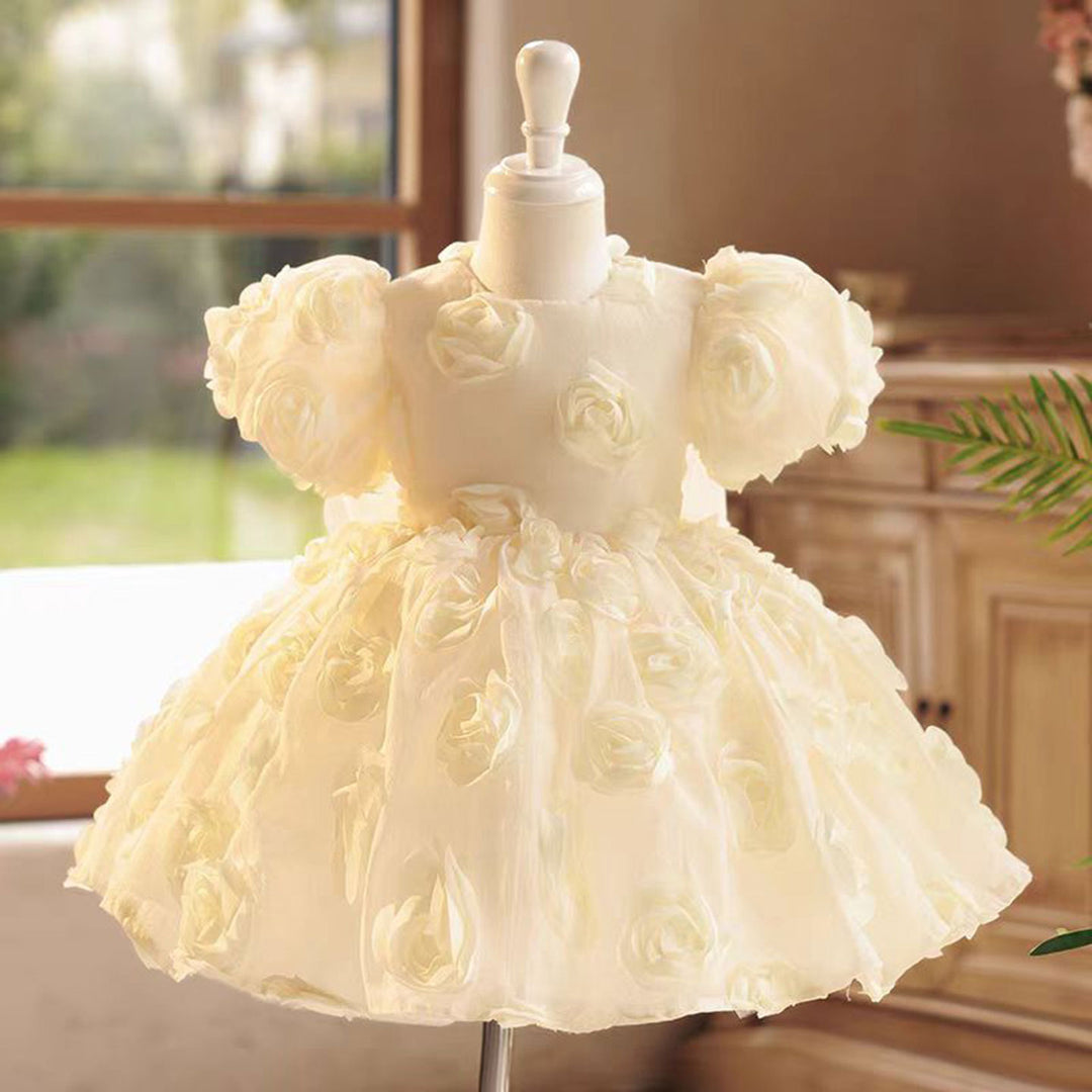 champagne toddler dress Lorraine Premium Girls Dress - Champagne