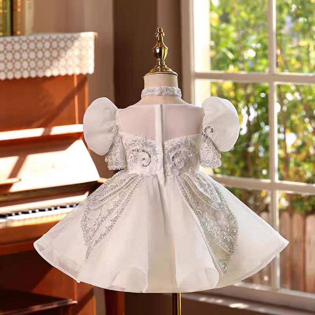Elegant White Girl Princess Dress Tulle For Kids 1st Birthday J784 Elegant White Girl Princess Dress Tulle For Kids 1st Birthday J784