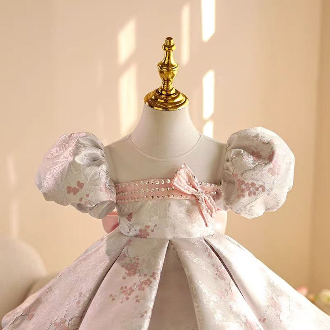 Pink Girl Dress Bowed Kids Wedding Birthday Party Holiday J461 Pink Girl Dress Bowed Kids Wedding Birthday Party Holiday J461