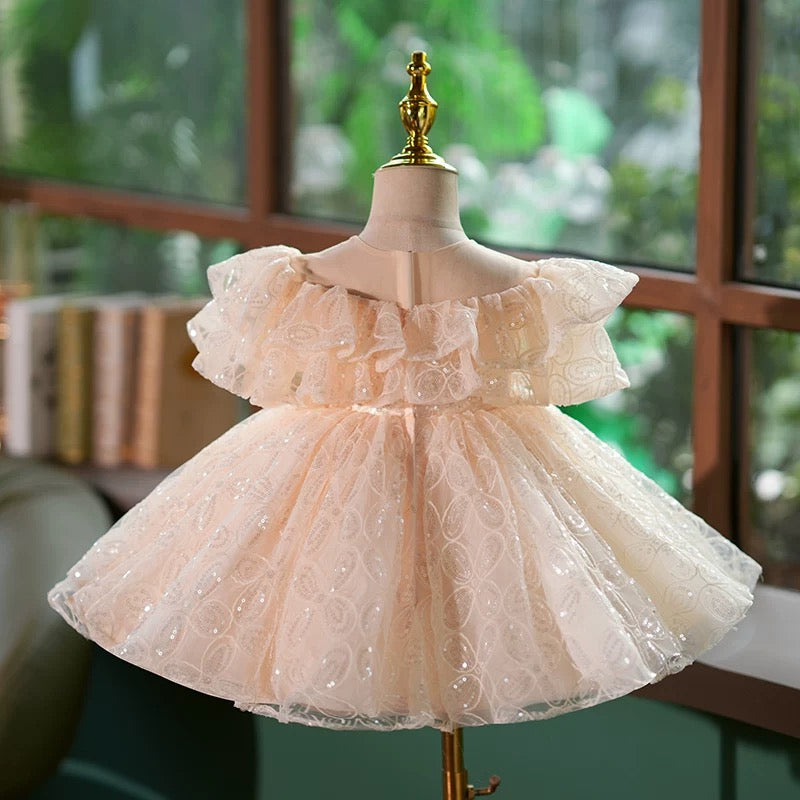Pink Girl Dress Ruffled Toddler 1st Birthday Party J425 – DreamyVow
