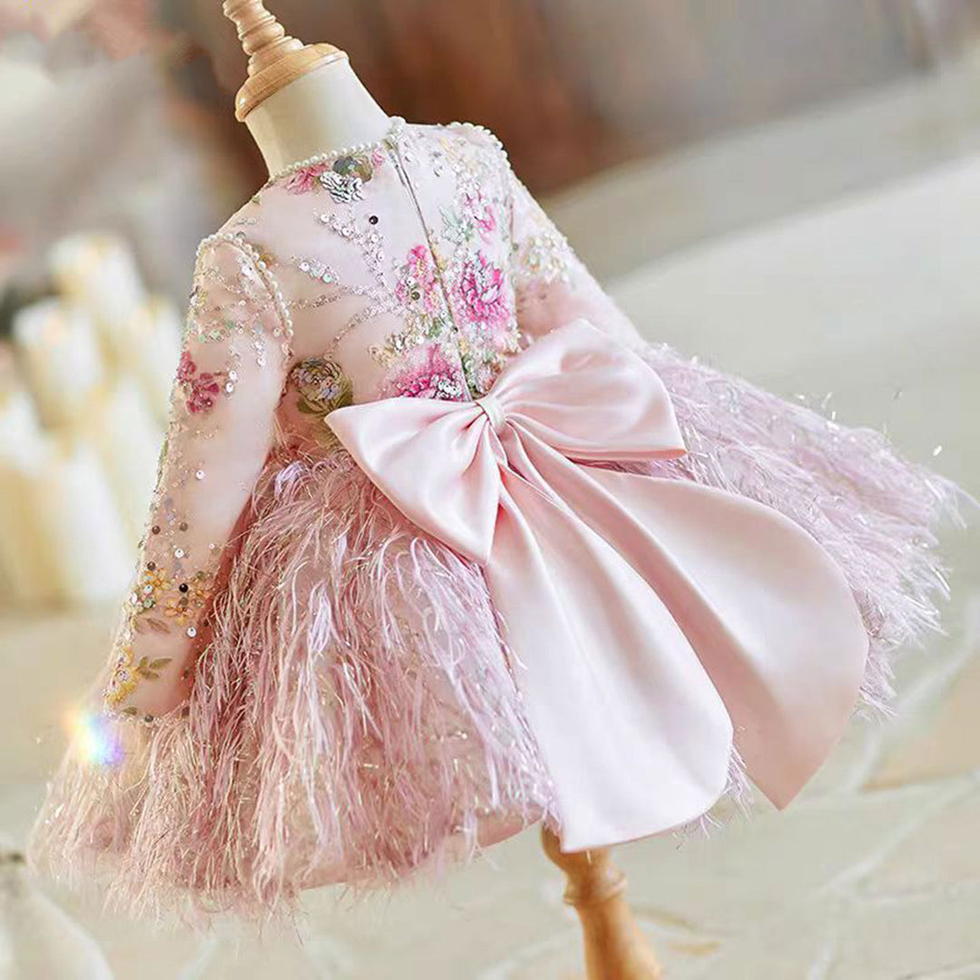Pink Girl Dress for Kids Holiday Birthday Party Ball Gown J723 DreamyVow Pink Girl Dress for Kids Holiday Birthday Party Ball Gown J723 DreamyVow