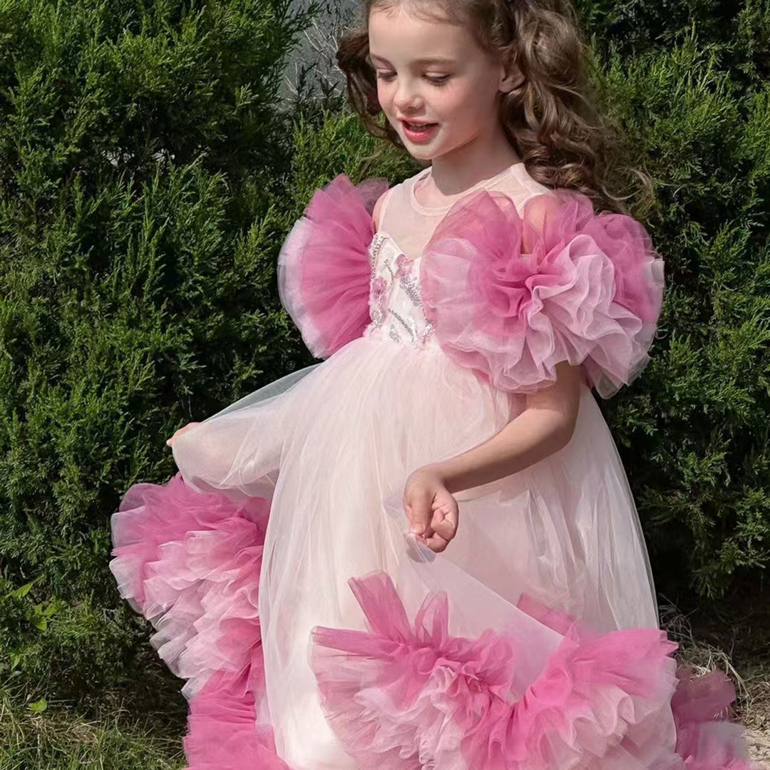 Pink Girl Princess Dress for kids Birthday Party J141 – DreamyVow