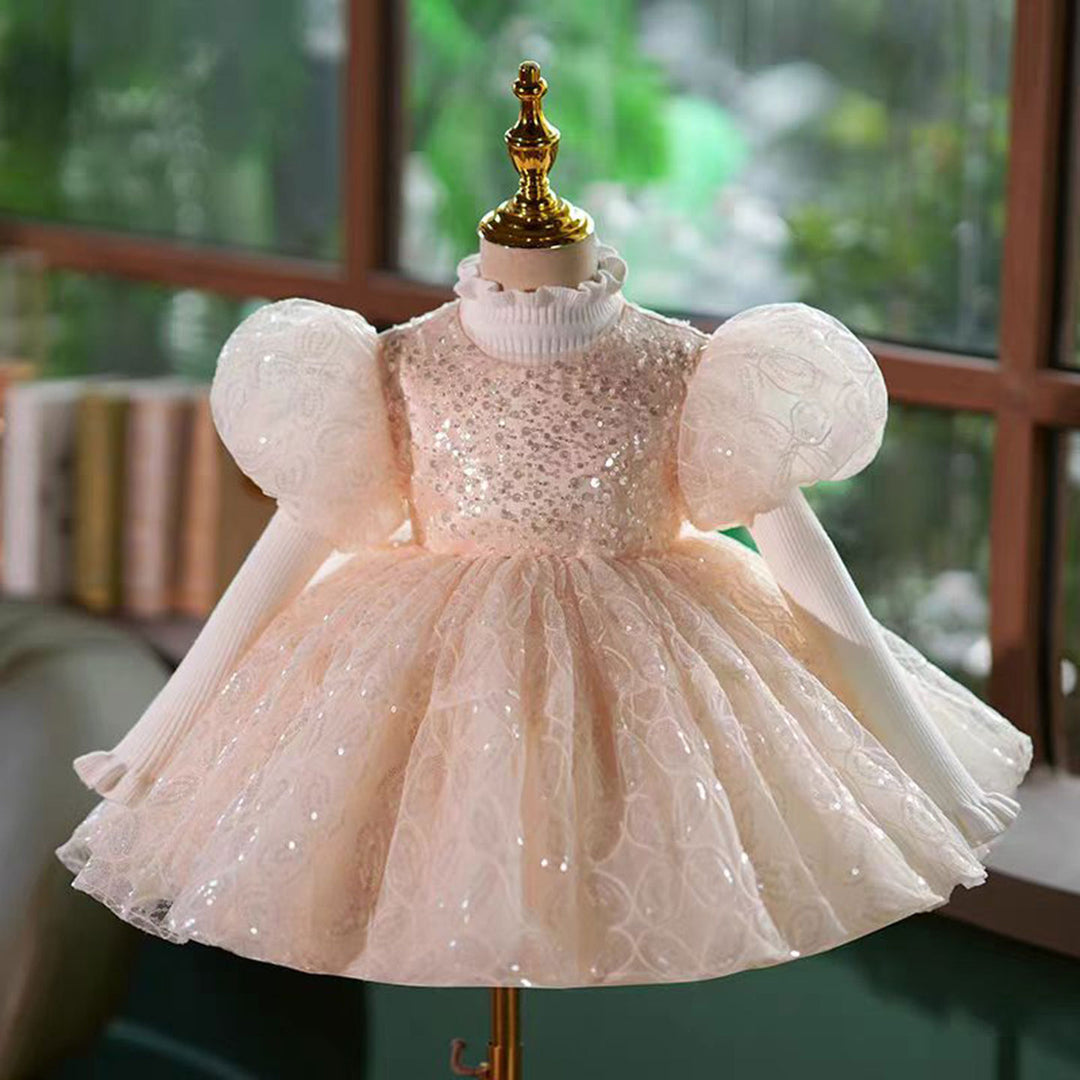 Pink Lace Flower Girl Dress for Princess Kids 1st Birthday Party Gown J768 Pink / child-3 Pink Lace Flower Girl Dress for Princess Kids 1st Birthday Party Gown J768 Pink / child-3