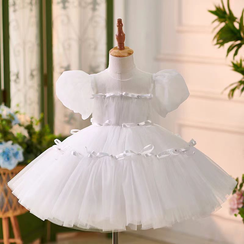 Sage Green Girl Dress 1st Toddler Wedding Birthday Holiday J750 White / child-2 Sage Green Girl Dress 1st Toddler Wedding Birthday Holiday J750 White / child-2