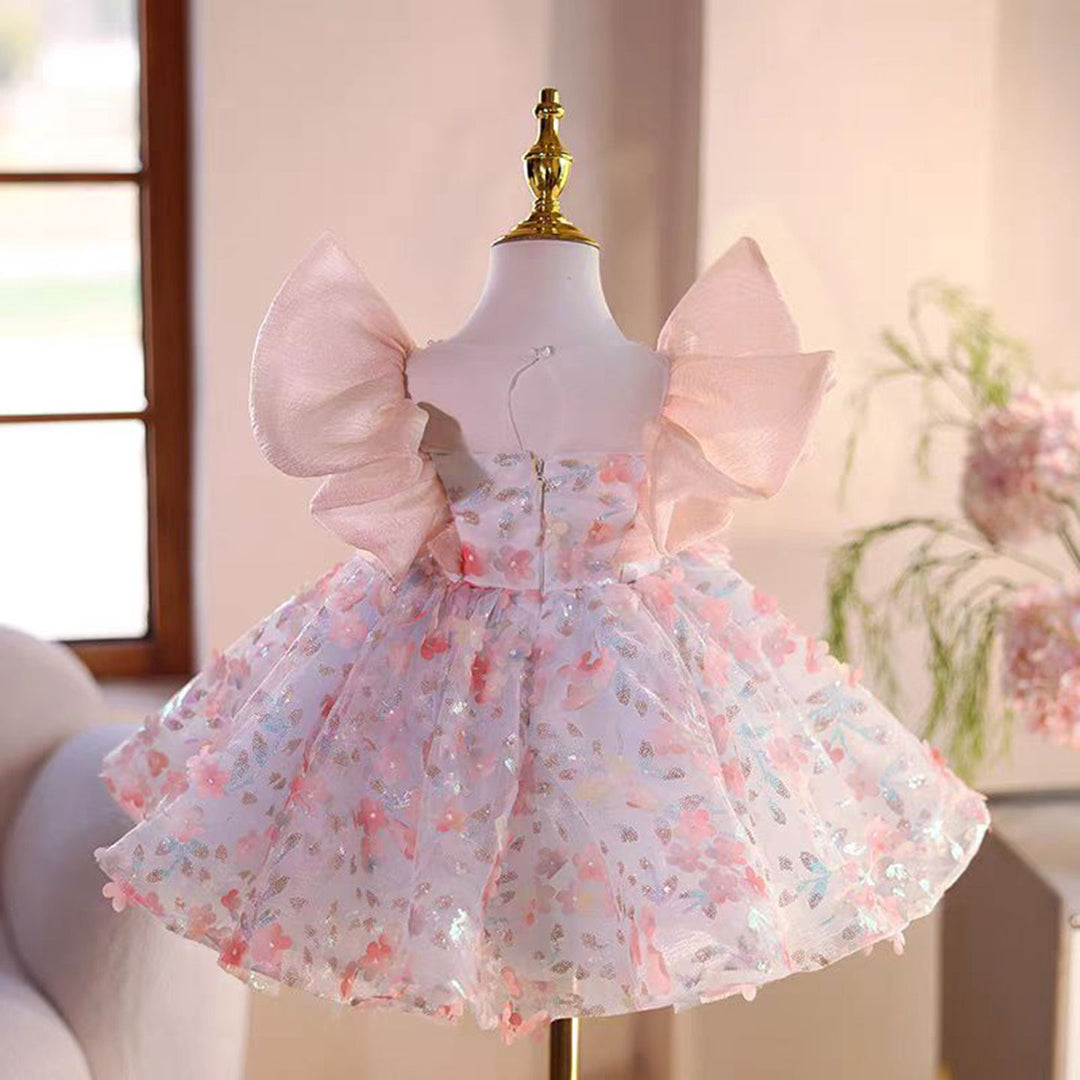 Saprkly Pink Flower Girl Dress for Princess Kids 1st Birthday Party J4 – DreamyVow Saprkly Pink Flower Girl Dress for Princess Kids 1st Birthday Party J4 – DreamyVow