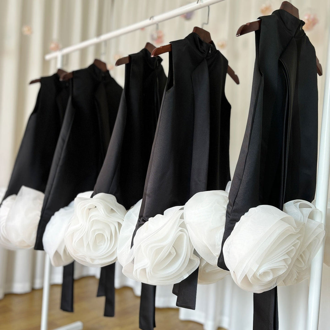 Elegant Arabic White Black Girl Dress Handmade Flowers Dubai Baby Kids Princess Birthday Wedding Party GownJ180 White And Black / child-3 Elegant Arabic White Black Girl Dress Handmade Flowers Dubai Baby Kids Princess Birthday Wedding Party GownJ180 White And Black / child-3