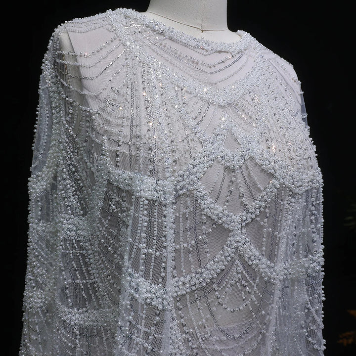 Luxury Beaded Nude Two Pieces Evening Dress SS646