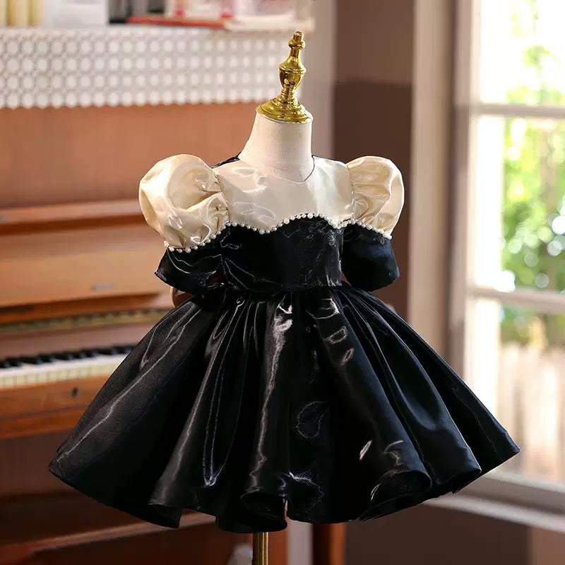 Black Girl Princess Dress Knee Length for 1st Birthday J407 Black / child-4 Black Girl Princess Dress Knee Length for 1st Birthday J407 Black / child-4