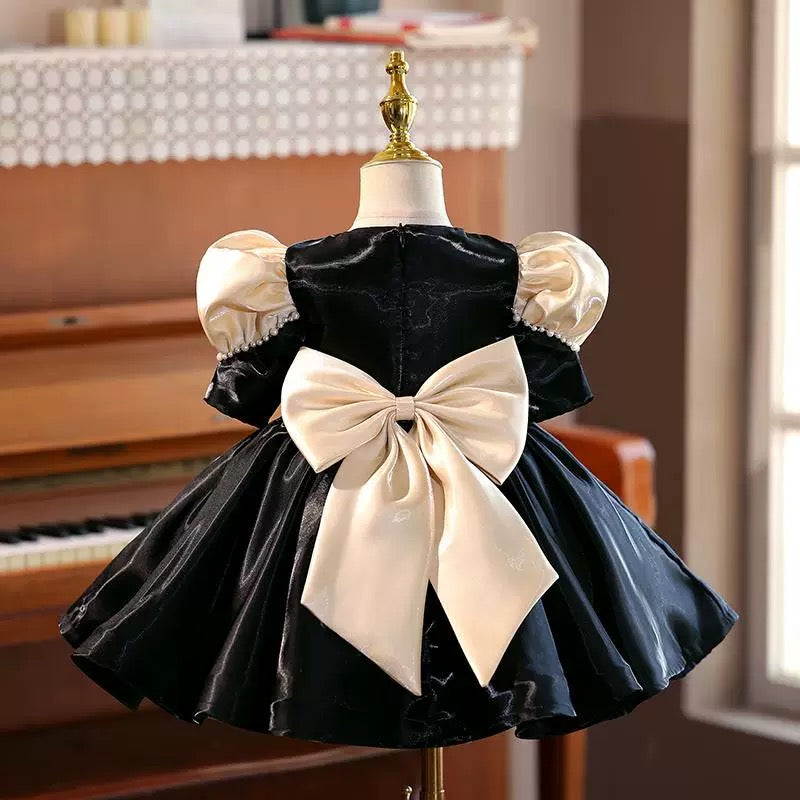 Black Girl Princess Dress Knee Length for 1st Birthday J407 Black / child-4 Black Girl Princess Dress Knee Length for 1st Birthday J407 Black / child-4