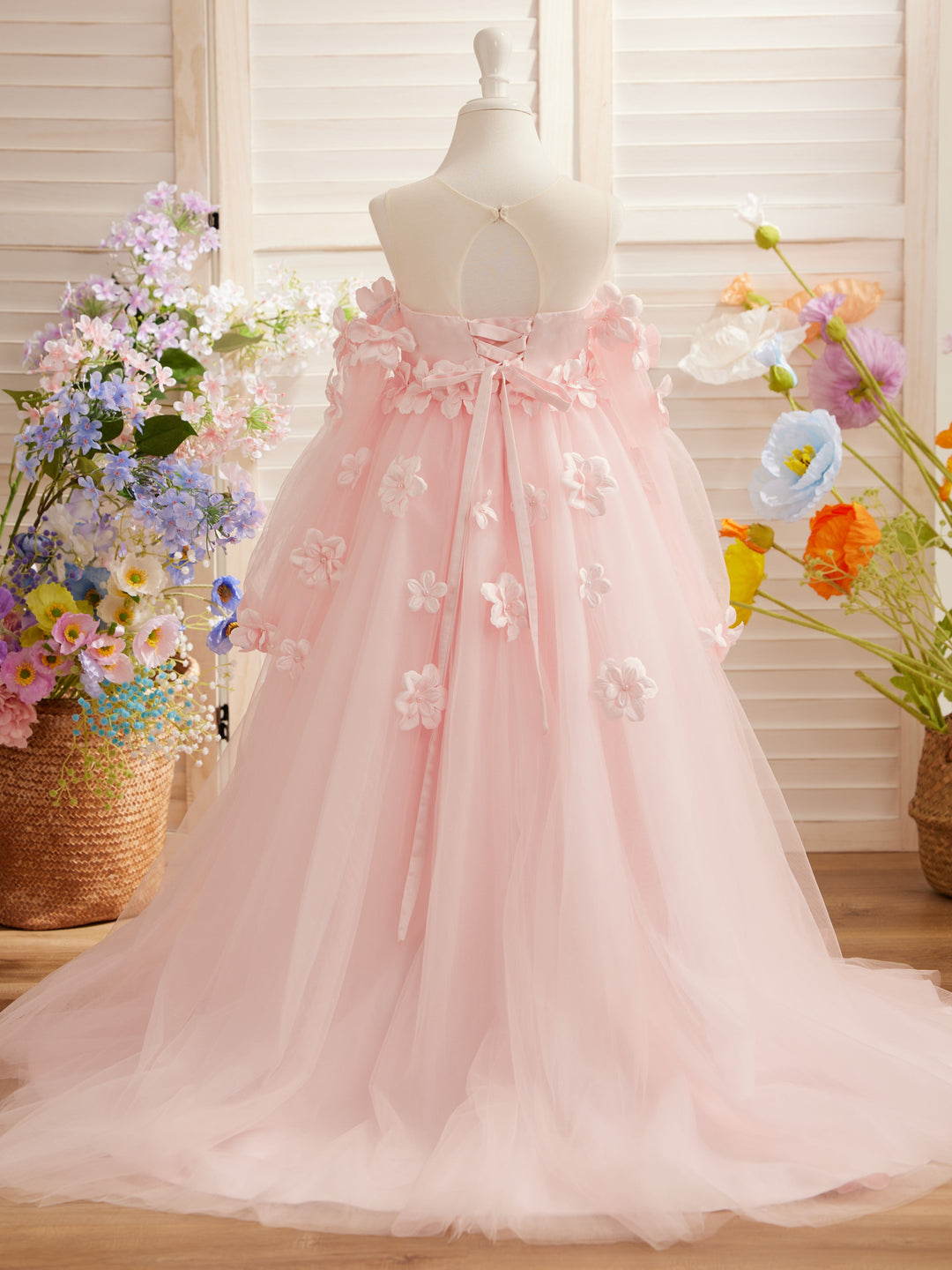 flower girl dress long sleeve Isabel Designer Girls Dress