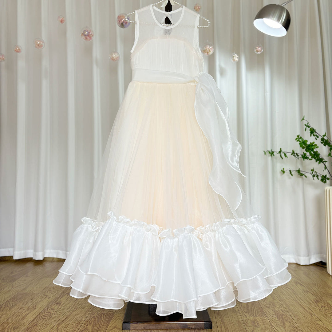 beige girl dresses Cathalem Girls Dresses Kids Summer Outfits Casual Short Sleeve Cute Short Sun Dresses Little Girls Dresses(Beige,M)