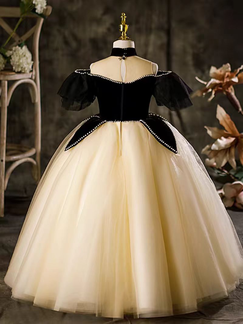 Elegant Black Off-Shoulder Princess Ball Gown Dress J115 Black / child-14 Elegant Black Off-Shoulder Princess Ball Gown Dress J115 Black / child-14