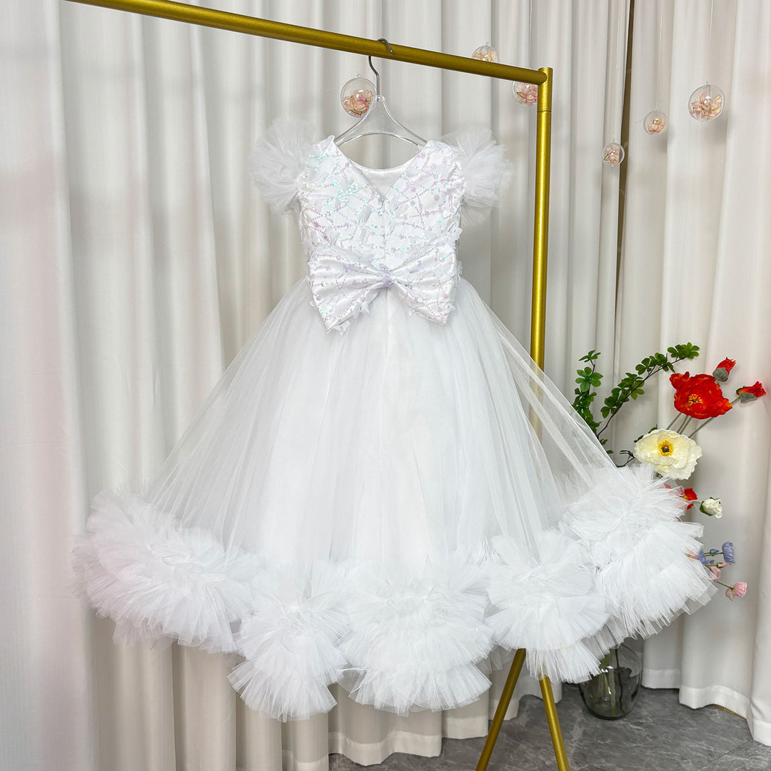Elegant Flower Girl Dress Gold Kids for Birthday Wedding Party J069 Red / 12M Elegant Flower Girl Dress Gold Kids for Birthday Wedding Party J069 Red / 12M