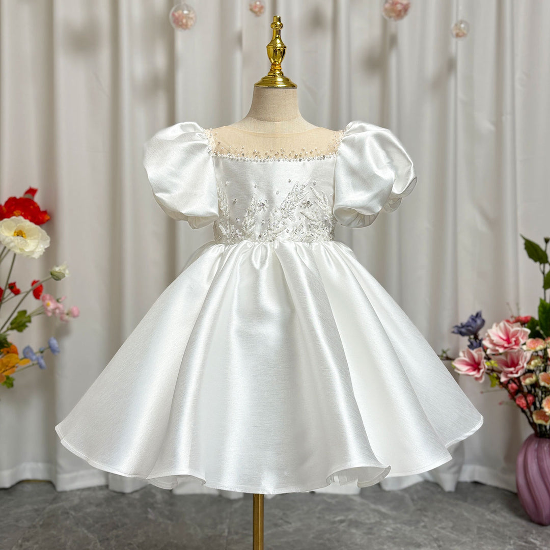 Elegant White Girl Dress Sequined Beading Princess Gown for Kids J256 DreamyVow Elegant White Girl Dress Sequined Beading Princess Gown for Kids J256 DreamyVow