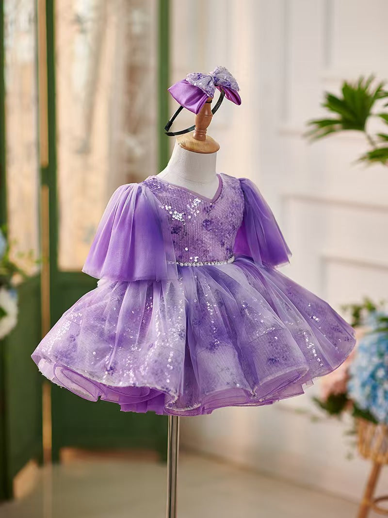 Purple 1st Birthday Girl Dresses Purple Birthday Baby Girl Dress, Sparkling Flower Girl Dress, Tutu Toddler Purple 1st Birthday Girl Dresses Purple Birthday Baby Girl Dress, Sparkling Flower Girl Dress, Tutu Toddler