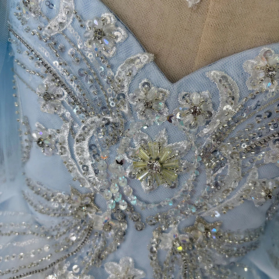 Luxury Arab Sky Blue Girl Dress Beaded Dubai Kids Princess J220 Luxury Arab Sky Blue Girl Dress Beaded Dubai Kids Princess J220