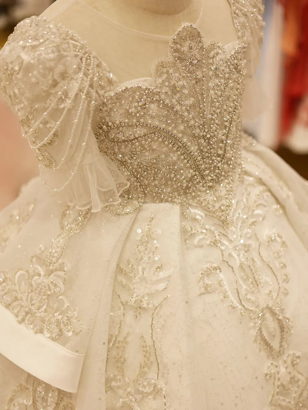 Luxury Arabic White Girl Quinceanera Dresses Beaded J095 DreamyVow Luxury Arabic White Girl Quinceanera Dresses Beaded J095 DreamyVow
