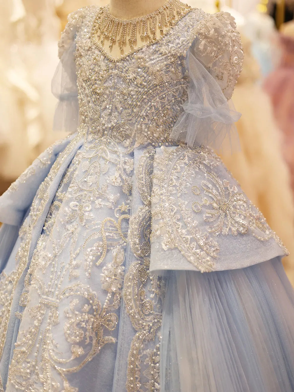 Luxury Blue Quinceanera Dresses Beaded Princess Ball Gown J079 Luxury Blue Quinceanera Dresses Beaded Princess Ball Gown J079