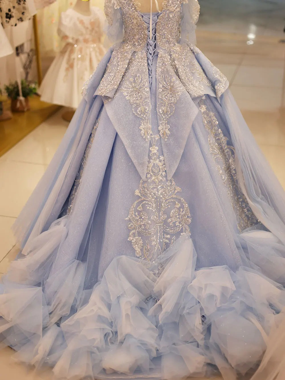 Luxury Blue Quinceanera Dresses Beaded Princess Ball Gown J079 Luxury Blue Quinceanera Dresses Beaded Princess Ball Gown J079