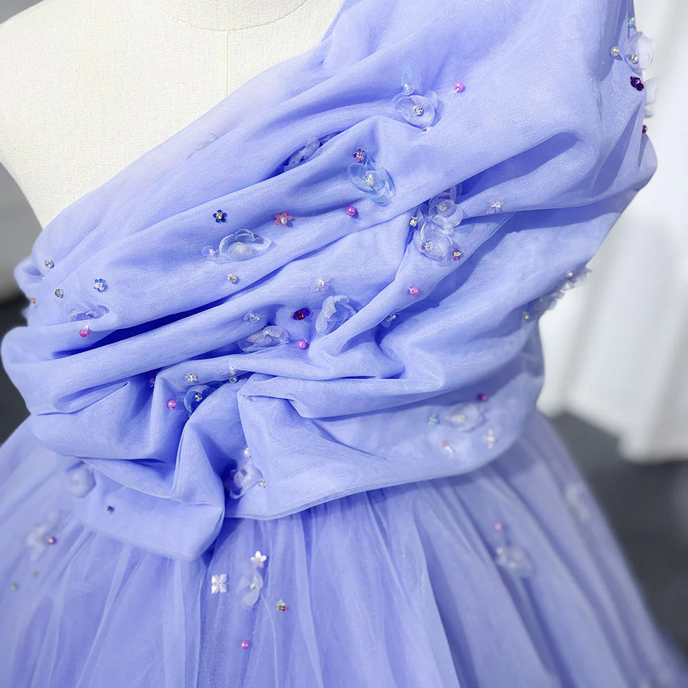 Luxury Lilac Girl Dress Handmade Flowers Arabic Princess J393 Lilac / Child-12 Luxury Lilac Girl Dress Handmade Flowers Arabic Princess J393 Lilac / Child-12