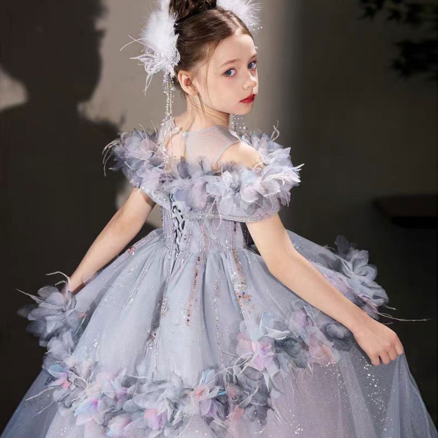 Enchanting Lilac Dream - Fluffy Baby Girl Gown main image 1