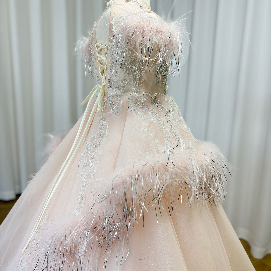 arabian princess wedding dress Arabic Wedding Dress: Dubai Princess Style Bridal Gown with Illusion Sleeves & Appliques