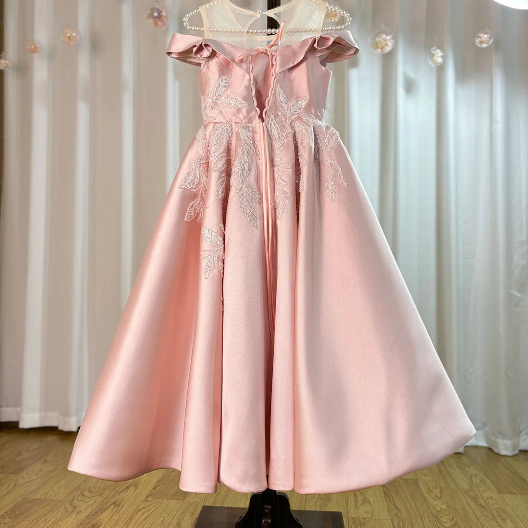 Luxury Pink Flower Girl Dress Appliques Sequined Princess J129 DreamyVow Luxury Pink Flower Girl Dress Appliques Sequined Princess J129 DreamyVow