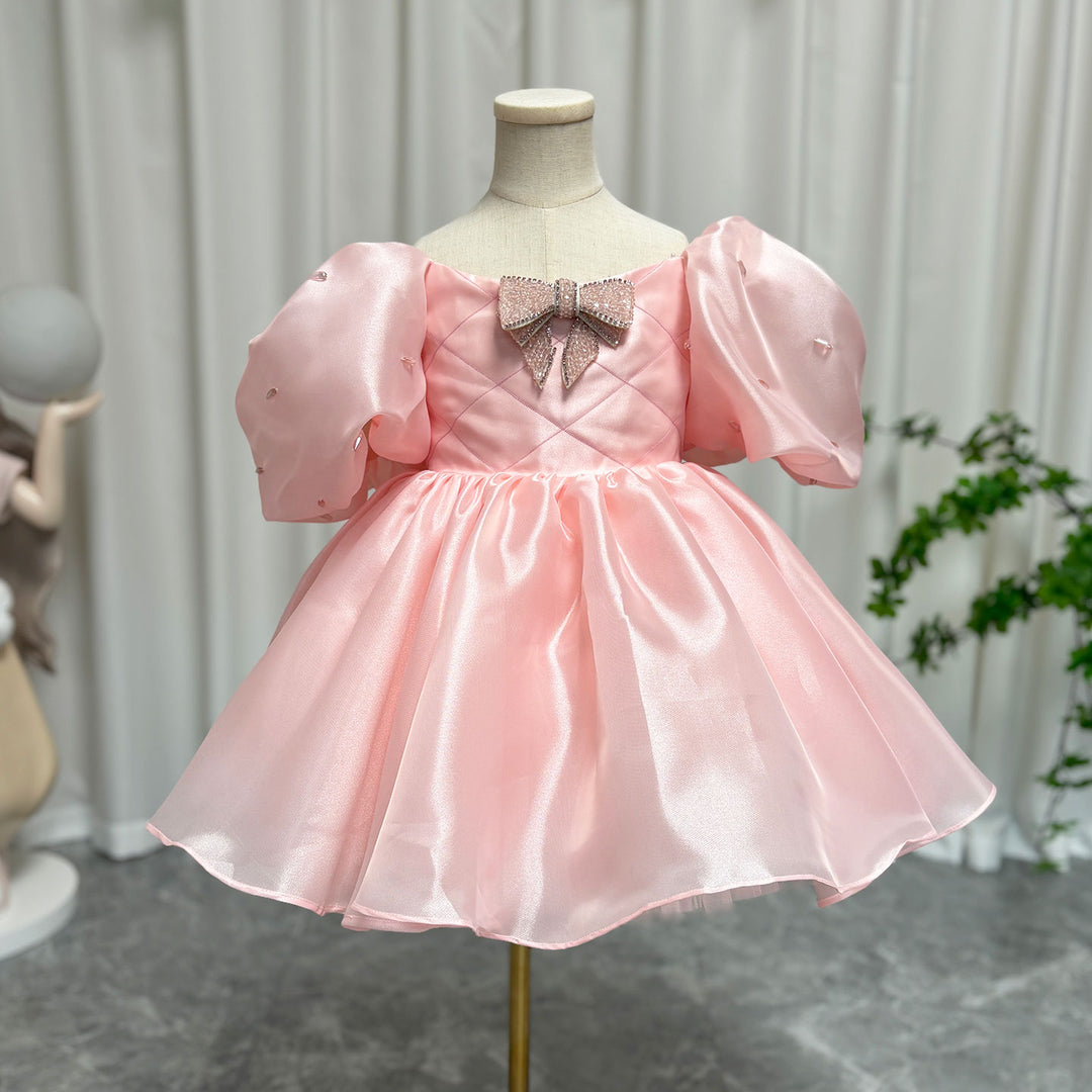 pink puffy dress costume Sissy Maid Pink Satin Organza Pleated Puffy Dress Cosplay Costume Tailor-made