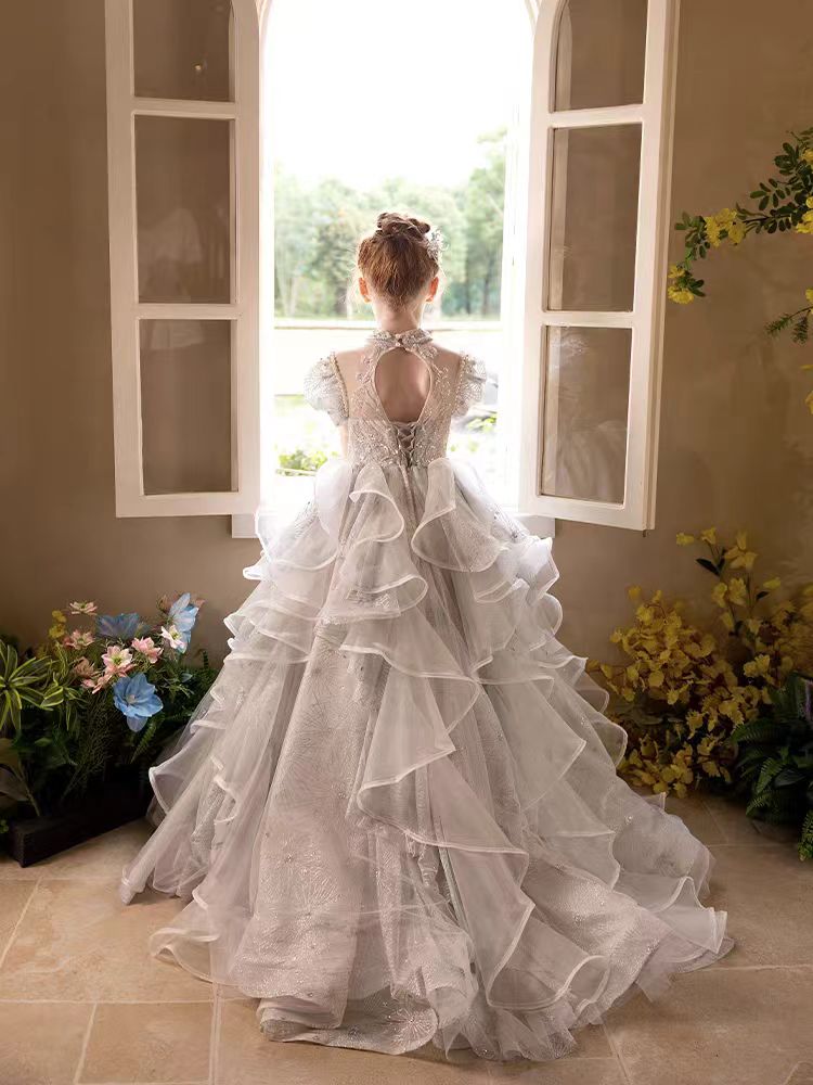 silver luxury dress Luxury Silver Sequin Off-shoulder Long Train Prom Dress