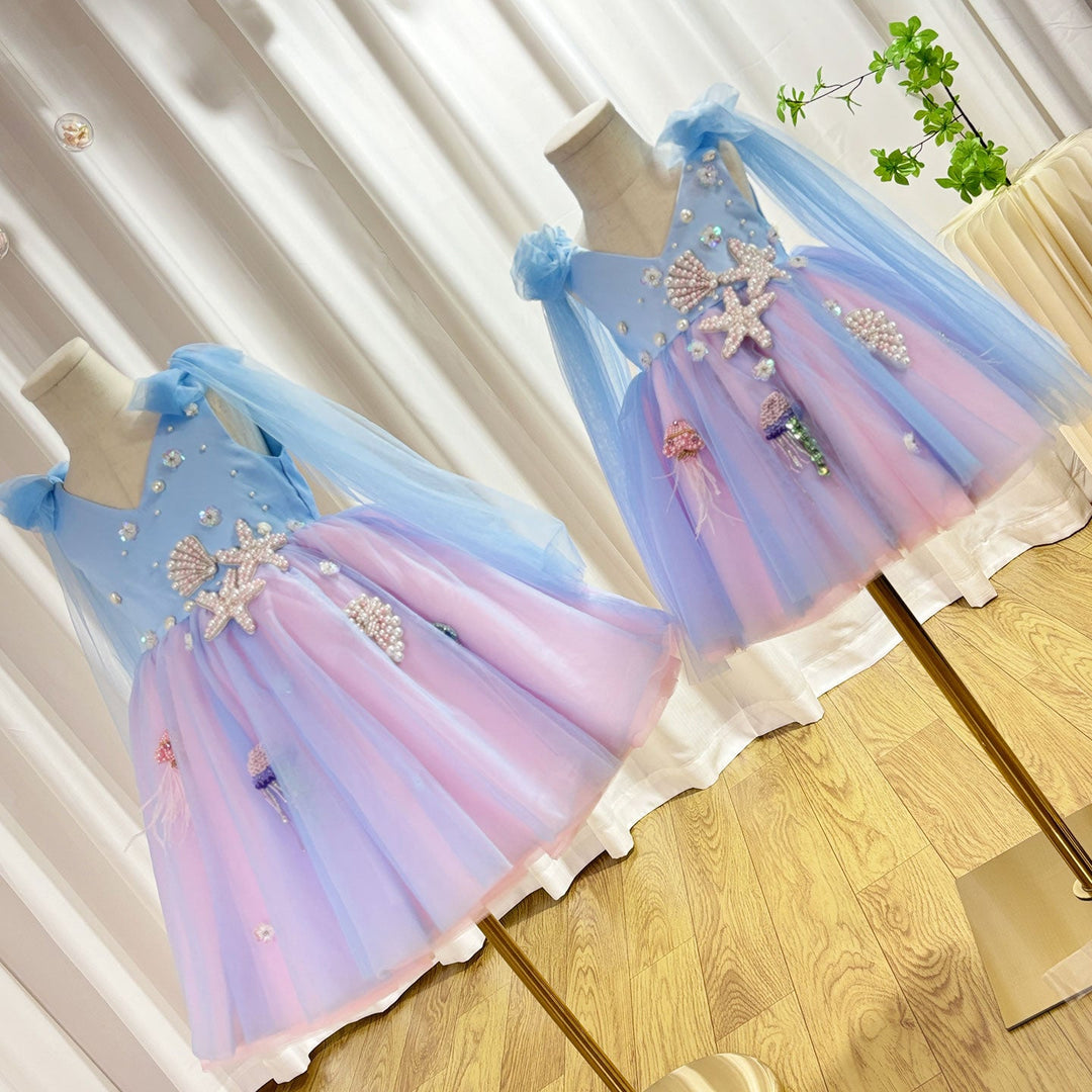 Party Dress Sky Blue Frock For Baby Girl Luxury Sky Blue Baby