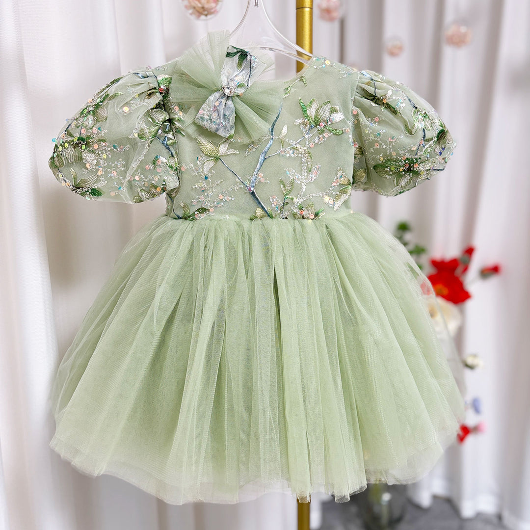 Sage Green Baby Long Sleeve Knee Length Girl Dress J060, Sage Green / 12M Sage Green Baby Long Sleeve Knee Length Girl Dress J060, Sage Green / 12M